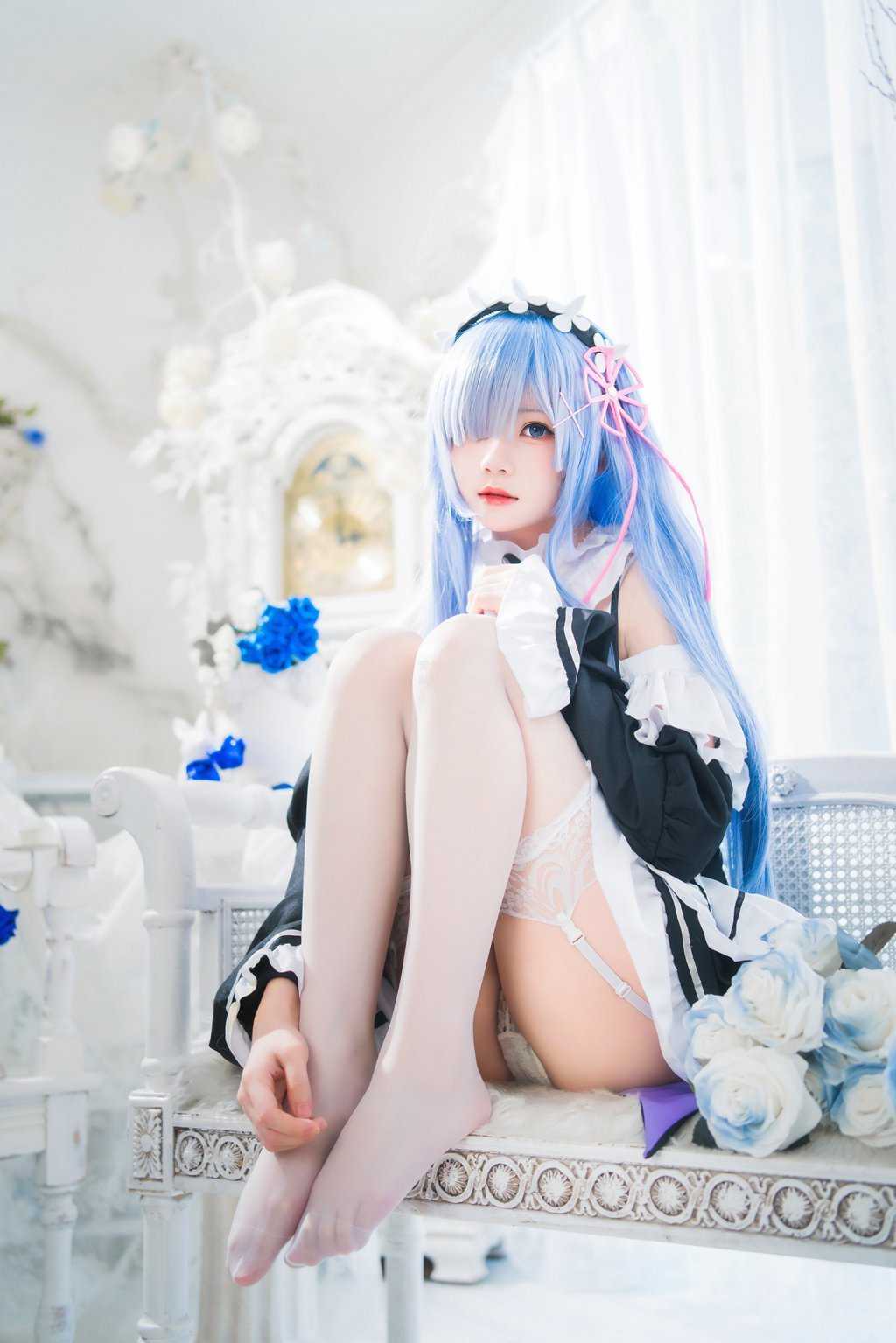 人气Coser@桜桃喵 长发雷姆